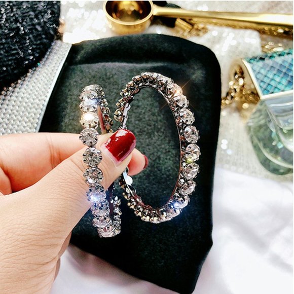 Jewelry - 🎀 Shiny Zircon Micro Pave Big Hoop Fashion Hoop Earrings for Women, VP1009
